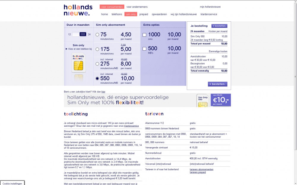 Hollands Nieuwe aanbod