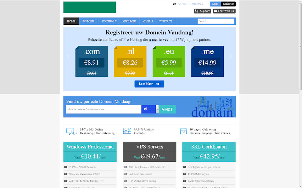 Complete hosting website op basis van WordPress ter overname met veel mooie elementen en mega menu