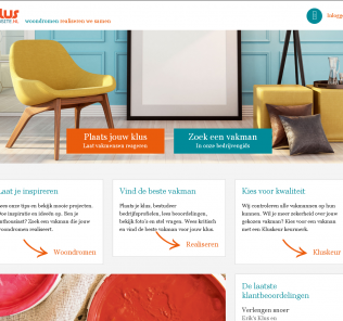Kluswebsite homepage